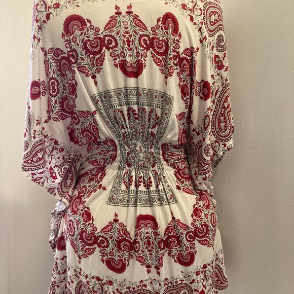 Cute tunic top, white and red, Egyptian - Picture 6 of 6